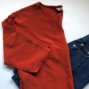 Zara Burnt Orange Silk Top